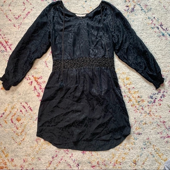Rebecca Taylor Jacquard Cheetah Peasant Dress sz 4 - Picture 2 of 7